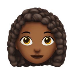 woman: medium-dark skin tone, curly hair