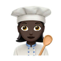 woman cook: dark skin tone