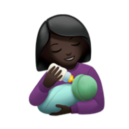 woman feeding baby: dark skin tone
