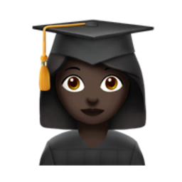 woman student: dark skin tone