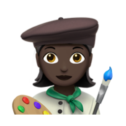 woman artist: dark skin tone