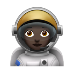 woman astronaut: dark skin tone