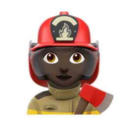 woman firefighter: dark skin tone