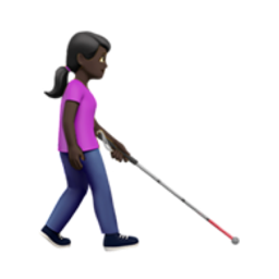 지팡이를 든 여자: 검은색 피부 오른쪽을 향한