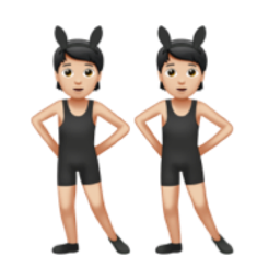 토끼 귀를 쓰고 춤추는 사람들: 하얀 피부