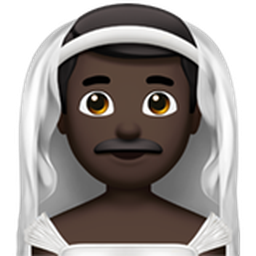 man with veil: dark skin tone