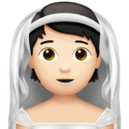 person with veil: light skin tone
