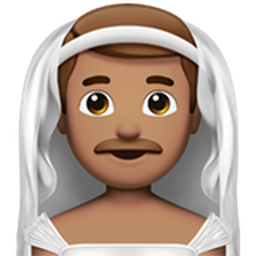 man with veil: medium skin tone