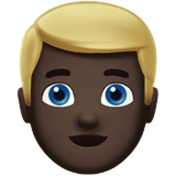 man: dark skin tone, blond hair
