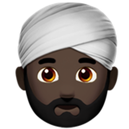 man wearing turban: dark skin tone