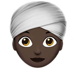 woman wearing turban: dark skin tone