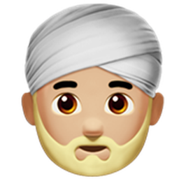 man wearing turban: medium-light skin tone