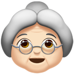 old woman: light skin tone