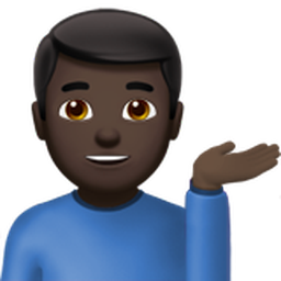 man tipping hand: dark skin tone