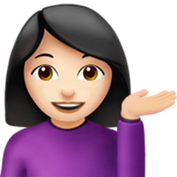 woman tipping hand: light skin tone