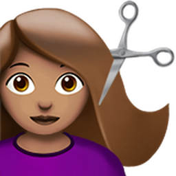 woman getting haircut: medium skin tone