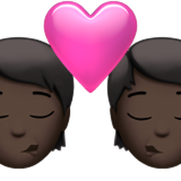 kiss: dark skin tone