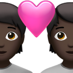 couple with heart: dark skin tone