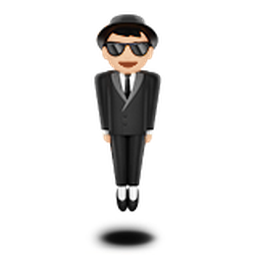 person in suit levitating: light skin tone