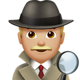 man detective: medium-light skin tone