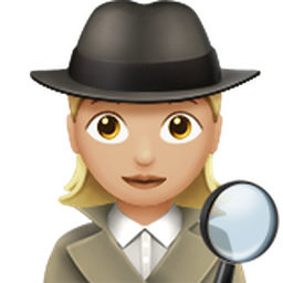 woman detective: medium-light skin tone