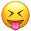 눈을 감고 메롱하는 얼굴
