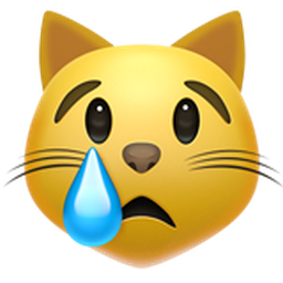 울고 있는 고양이 얼굴