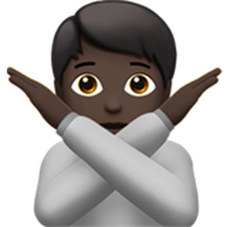 person gesturing NO: dark skin tone
