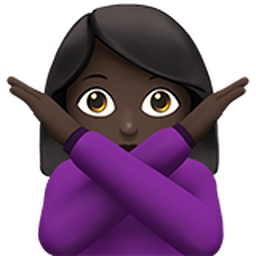 woman gesturing NO: dark skin tone