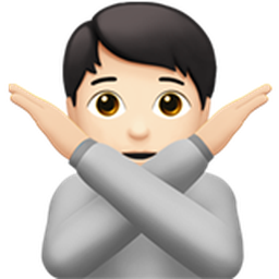 person gesturing NO: light skin tone