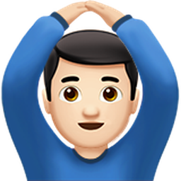 man gesturing OK: light skin tone