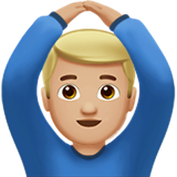 man gesturing OK: medium-light skin tone