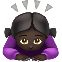 woman bowing: dark skin tone