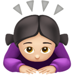 woman bowing: light skin tone