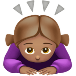 woman bowing: medium skin tone