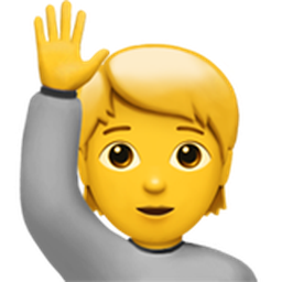 한 손 든 사람
