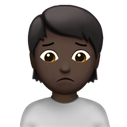 person frowning: dark skin tone