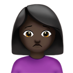 woman frowning: dark skin tone