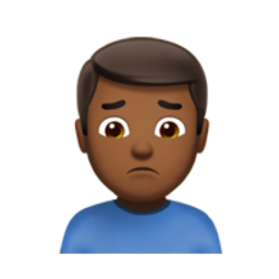 man frowning: medium-dark skin tone