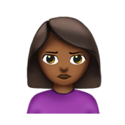 woman pouting: medium-dark skin tone