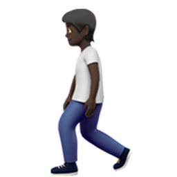 person walking: dark skin tone