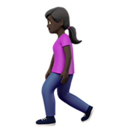 woman walking: dark skin tone