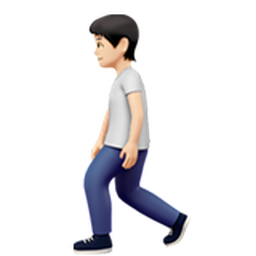 person walking: light skin tone