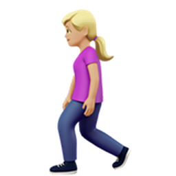 woman walking: medium-light skin tone