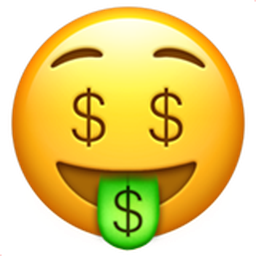돈 모양의 입이 있는 얼굴