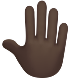 raised back of hand: dark skin tone