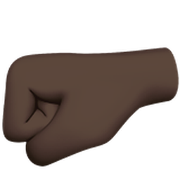 left-facing fist: dark skin tone