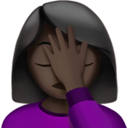 woman facepalming: dark skin tone