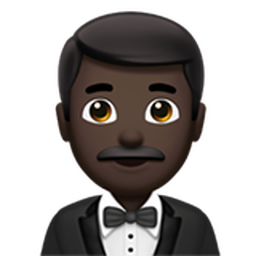 man in tuxedo: dark skin tone
