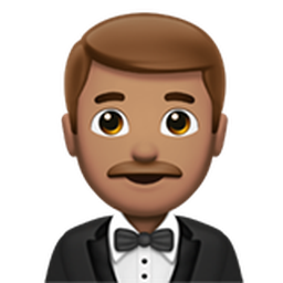 man in tuxedo: medium skin tone